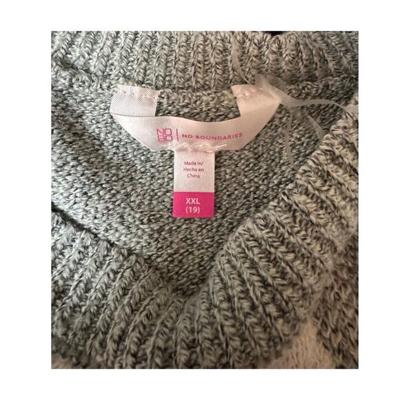 No Boundaries Light Green & White Star Sweater XXL (19) – NWT Recycled Polyester - Picture 6 of 6